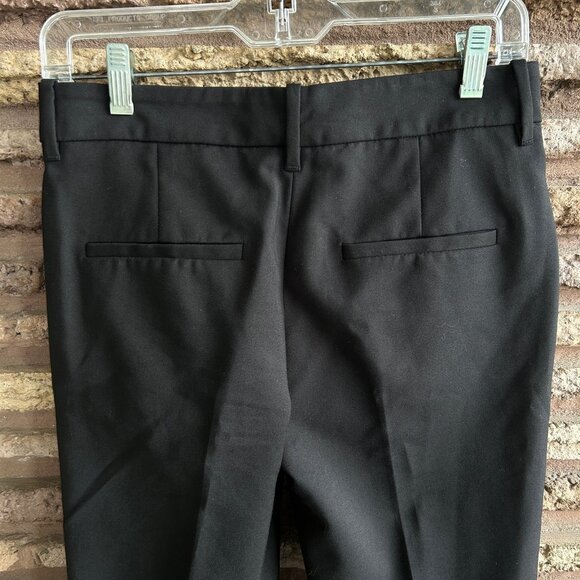 Zara Black Stretch Cotton Classic Straight Leg Pants Size 2 - Picture 4 of 10